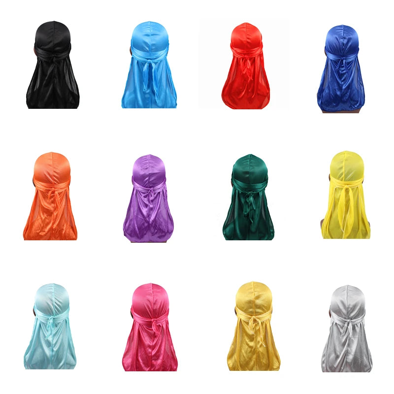 Unisexe Femmes Hommes Soie Durag Turban Chapeau