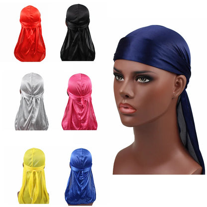 Unisexe Femmes Hommes Soie Durag Turban Chapeau