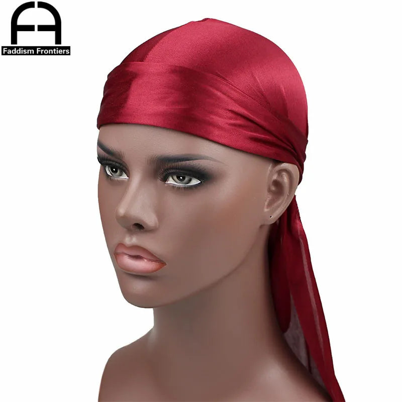 Unisexe Femmes Hommes Soie Durag Turban Chapeau