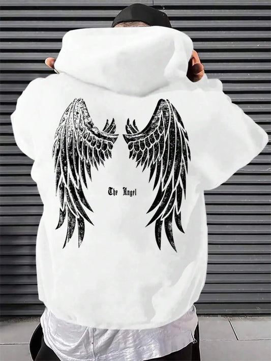 Ailes d’ange Impression Homme Capuche Sweat-shirt