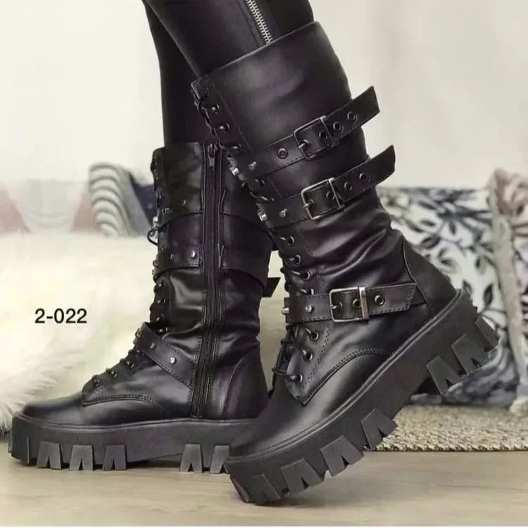 Chaussures pour femmes Nouveau Bottes nouées croisées Mode Côté Zipp