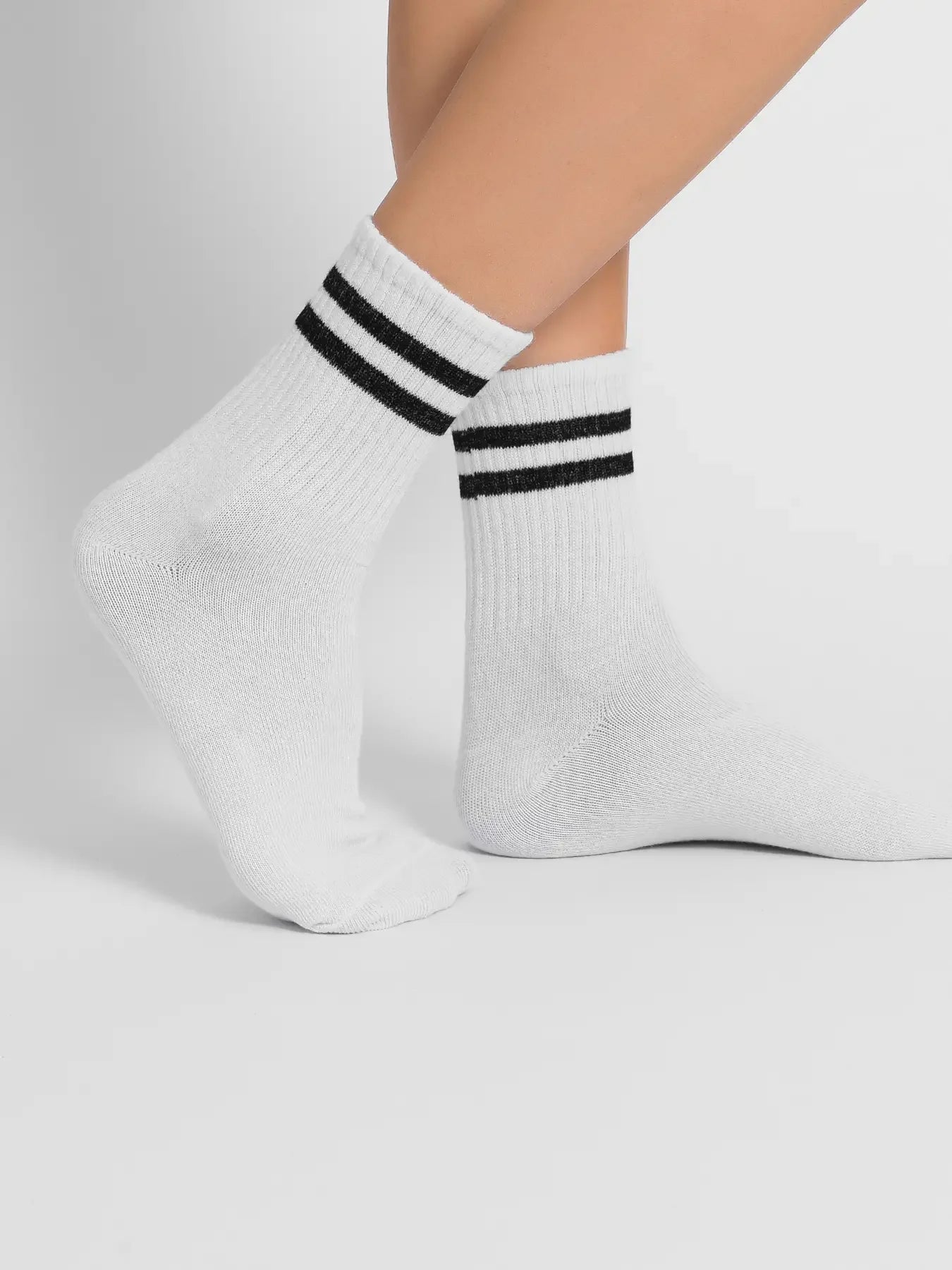 6 paires populaires Chaussettes à barres parallèles Hommes Affaires Sports