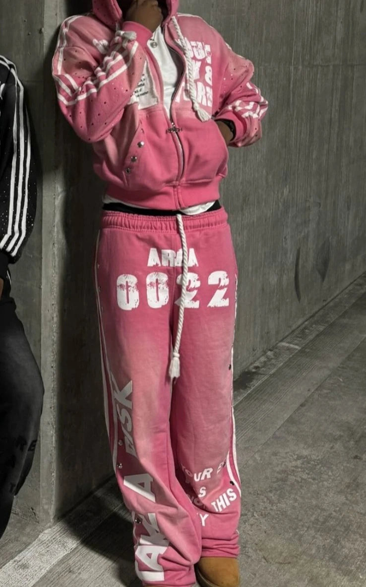 Y2k Sportswear Deux Pièces Ensemble Hommes et Femmes Hip Hop Harajuku