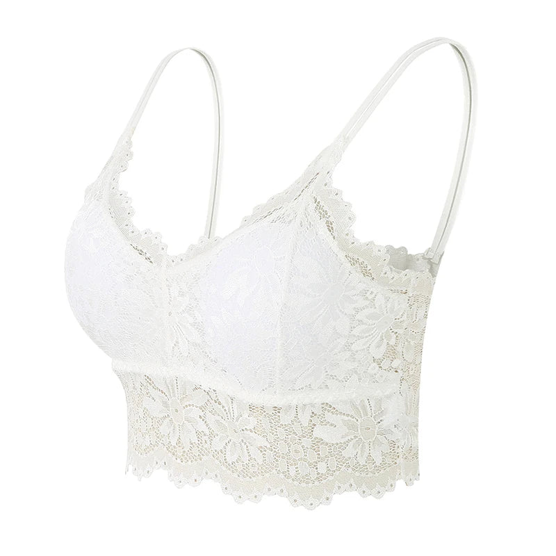 1PC Femmes Dentelle Soutiens-gorge Haut Confortable Bralette Couleur unie.