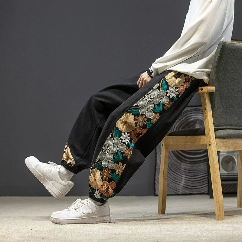 Mode Pantalon décontracté Vêtements pour hommes Coton Samouraï japonais