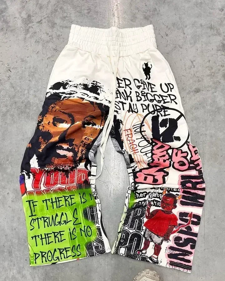 Pantalon de survêtement américain Y2K pantalons hommes gothique hip hop