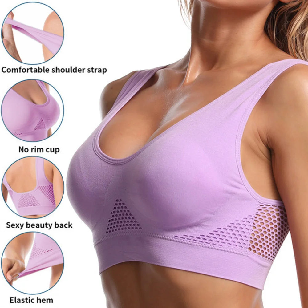 Seamless Mesh Femmes Sports Soutiens-gorge Fitness Gym.