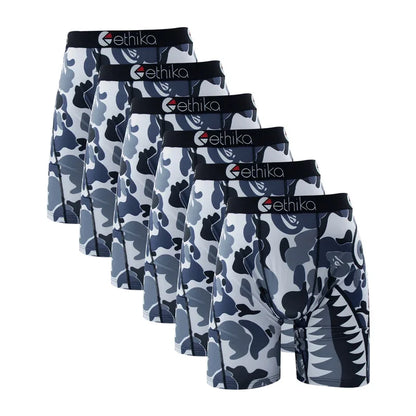 6Pcs ETHIKA Sexy Imprimé Hommes Sous-vêtements Boxer