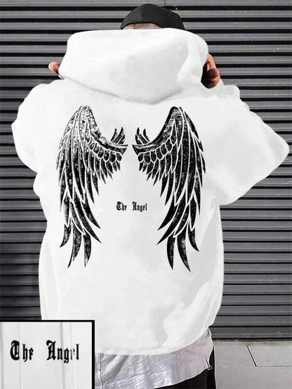 Ailes d’ange Impression Homme Capuche Sweat-shirt