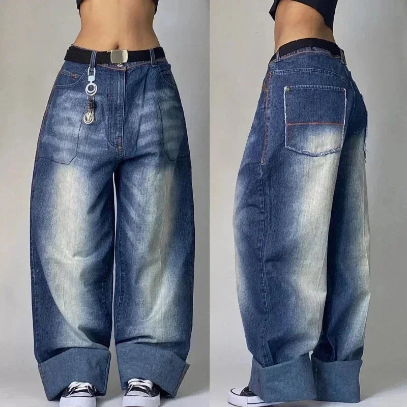 Américain Hip Hop Rétro Gothique Imprimé Jeans Femmes Y2K