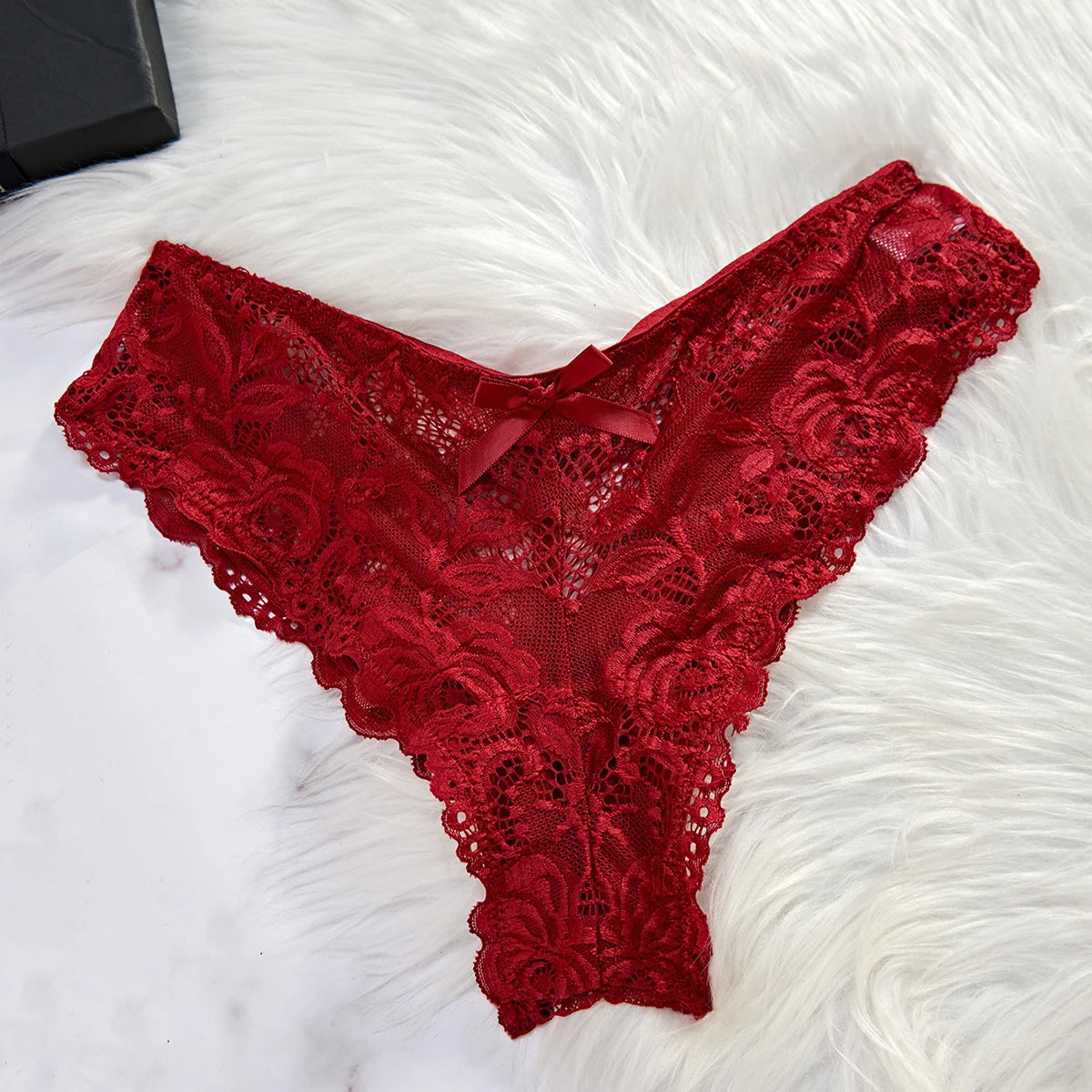 Sous-vêtements pour femmes de lingerie sexy rouge transparent