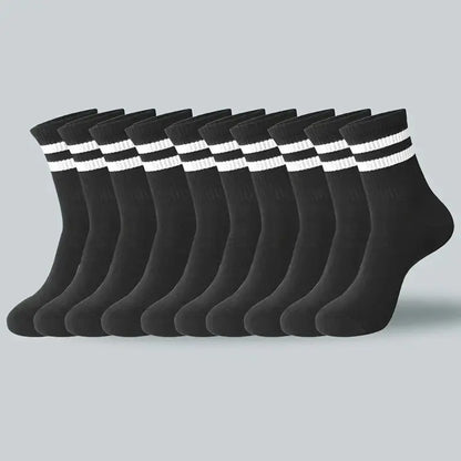 6 paires populaires Chaussettes à barres parallèles Hommes Affaires Sports