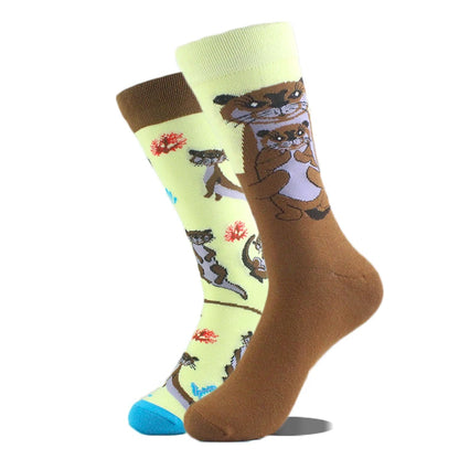 Chaussettes Hommes Unisexe Mouton Bière Dinosaure Motif