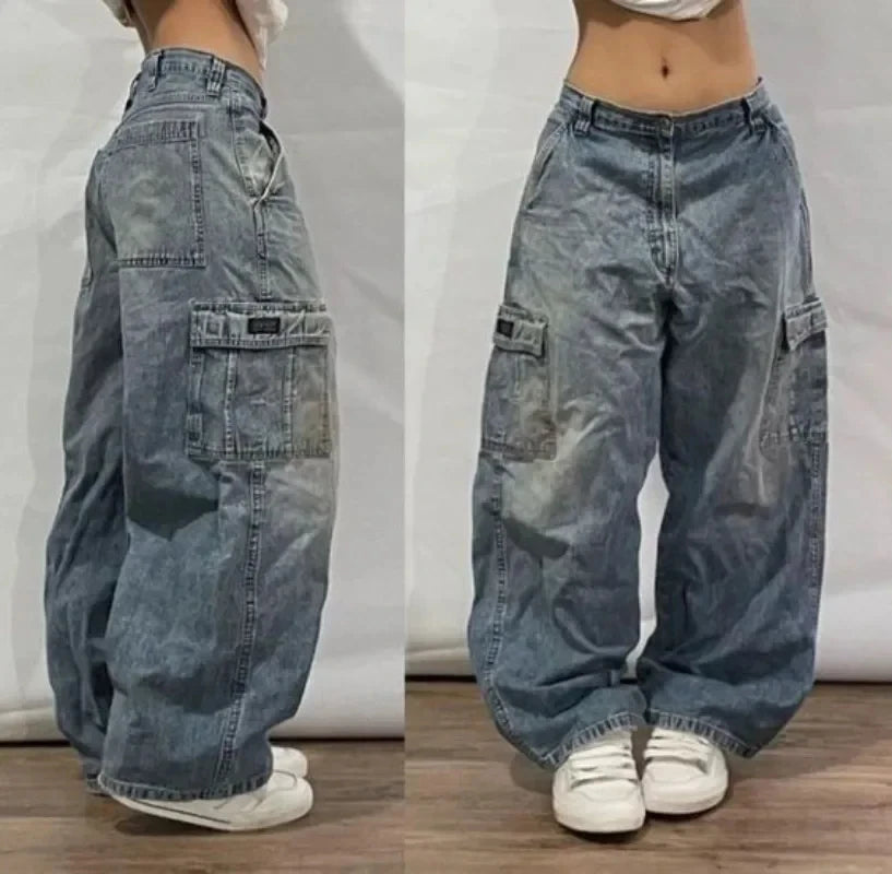 Américain Hip Hop Rétro Gothique Imprimé Jeans Femmes Y2K