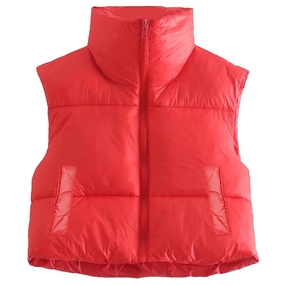 Automne Hiver Chaud Cropped Vest Vestes pour les femmes Mode Sans Manches.