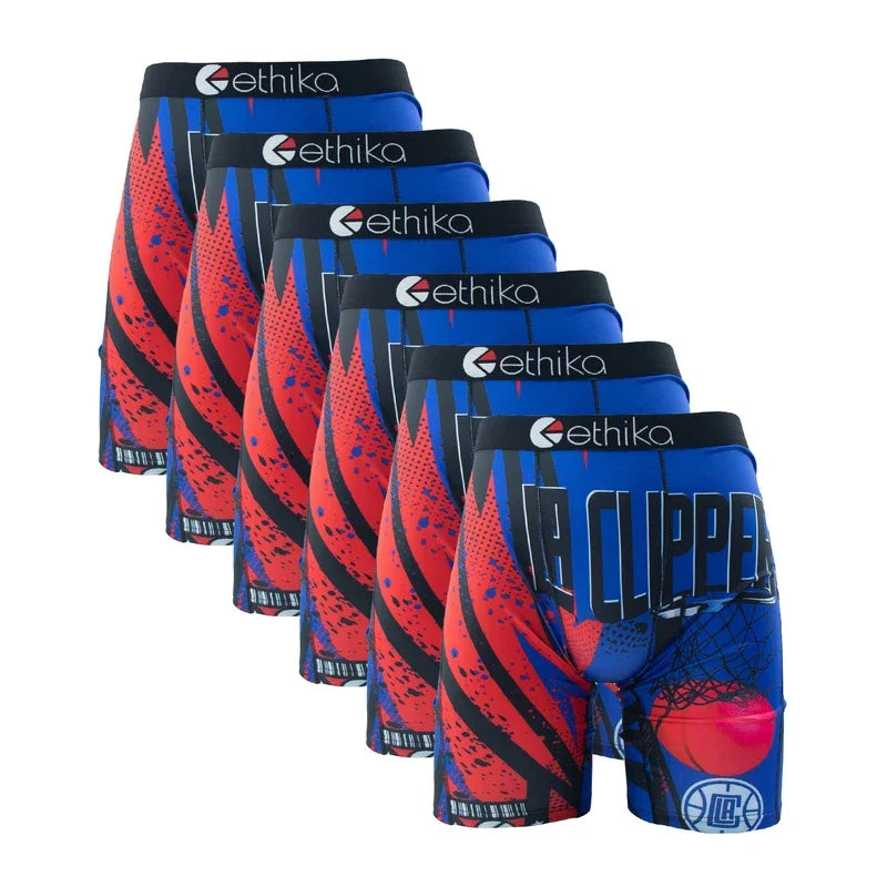 6Pcs ETHIKA Sexy Imprimé Hommes Sous-vêtements Boxer