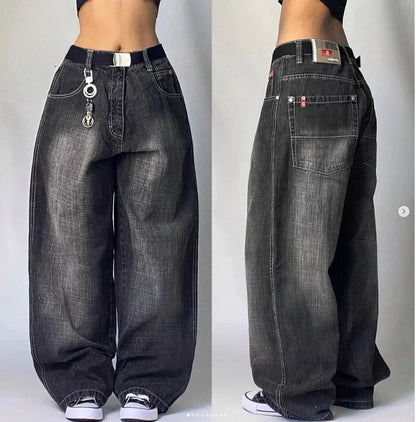 Américain Hip Hop Rétro Gothique Imprimé Jeans Femmes Y2K