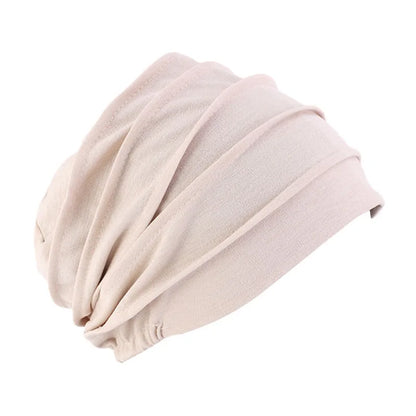 Nouvelles Femmes Couleur Unie Turban Coton Cancer Bonnet Hijabs Intérieur Casquette Perte de Cheveux