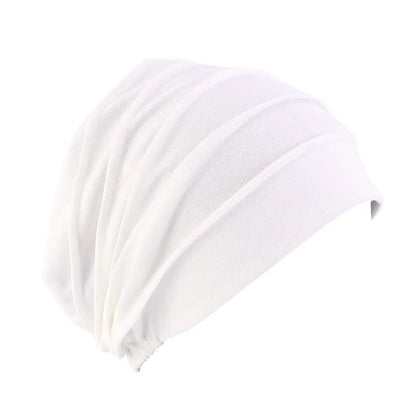 Nouvelles Femmes Couleur Unie Turban Coton Cancer Bonnet Hijabs Intérieur Casquette Perte de Cheveux