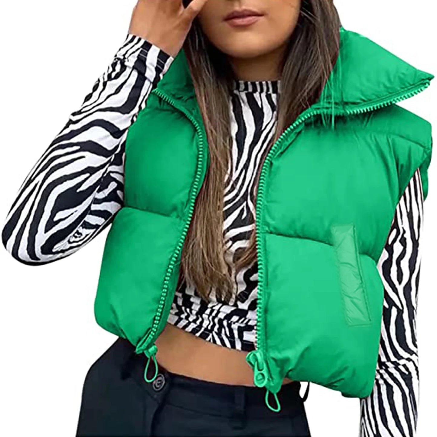 Automne Hiver Chaud Cropped Vest Vestes pour les femmes Mode Sans Manches.