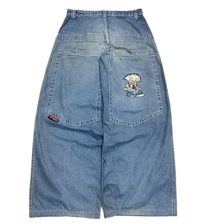 Américain Hip Hop Rétro Gothique Imprimé Jeans Femmes Y2K