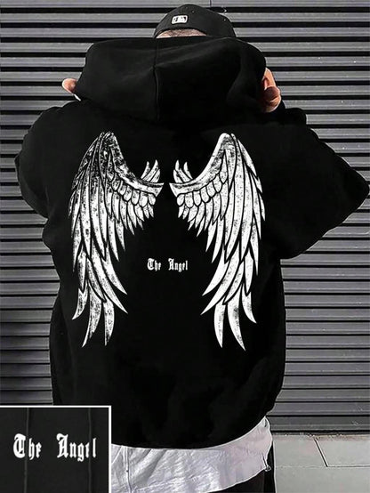 Ailes d’ange Impression Homme Capuche Sweat-shirt