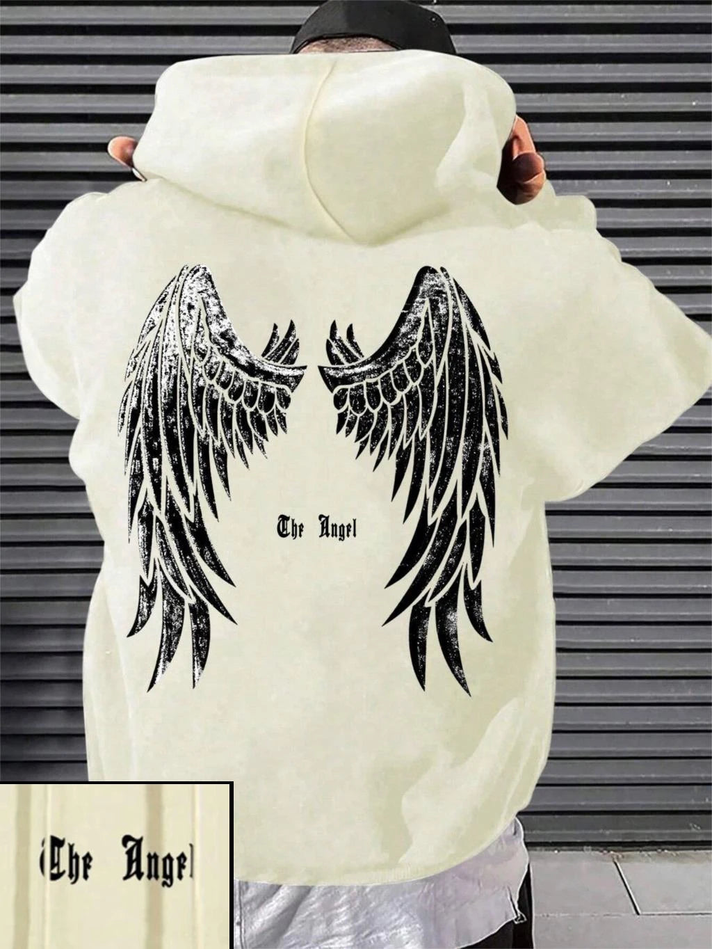 Ailes d’ange Impression Homme Capuche Sweat-shirt