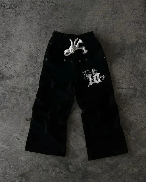 Pantalon de survêtement américain Y2K pantalons hommes gothique hip hop