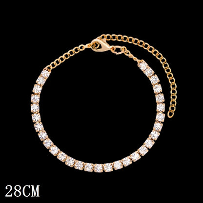 Mode Bling Pavé Strass Griffe Bracelet Chaîne Cubaine Pour Femmes et Hommes