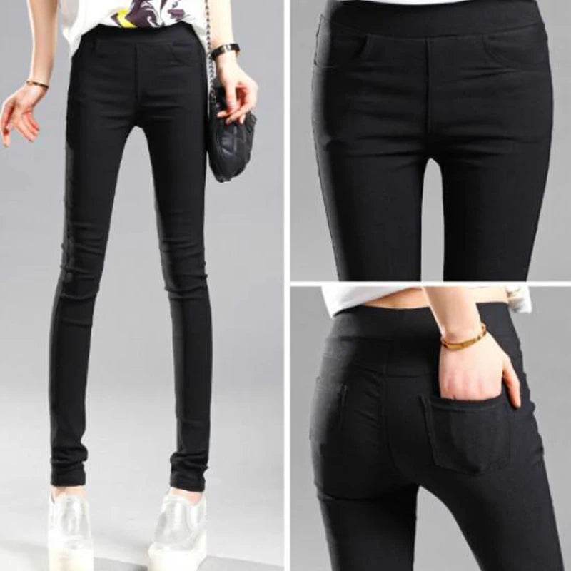 Femmes Été Élastique Casual Stretch Skinny Leggings Slim Crayon Pantalon