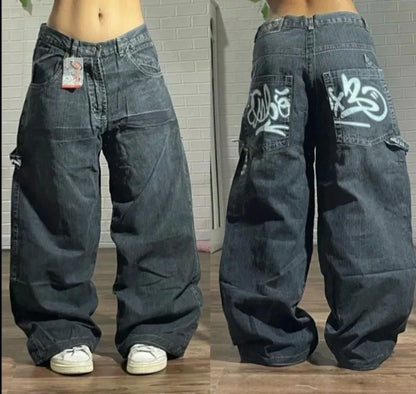 Américain Hip Hop Rétro Gothique Imprimé Jeans Femmes Y2K