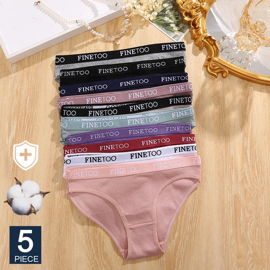 5PCS/Set Femmes Lettre Sous-Vêtements Coton Sous-vêtements culottes.